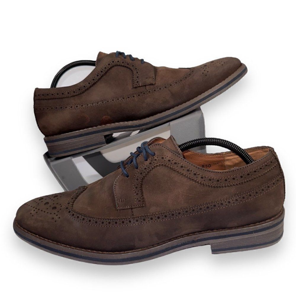 J.D. Fisk Classic Leather Wingtip Casual Oxfords Brown Men's 12M‎